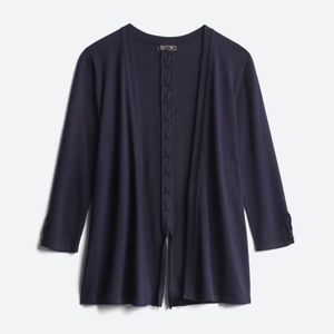 Lety & Me Navy Cardigan with Detail Along Spine